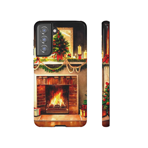 Warm Chirstmas Hearth - Impact Resistant Phone Case Samsung Galaxy S21 FE Glossy